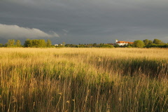 40 dicke Regenwolken hinter dem Schloss